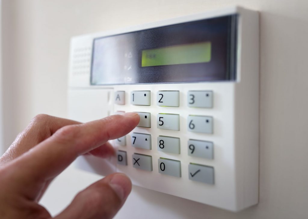 Home or office security panel in use | | Home Security Alarm System